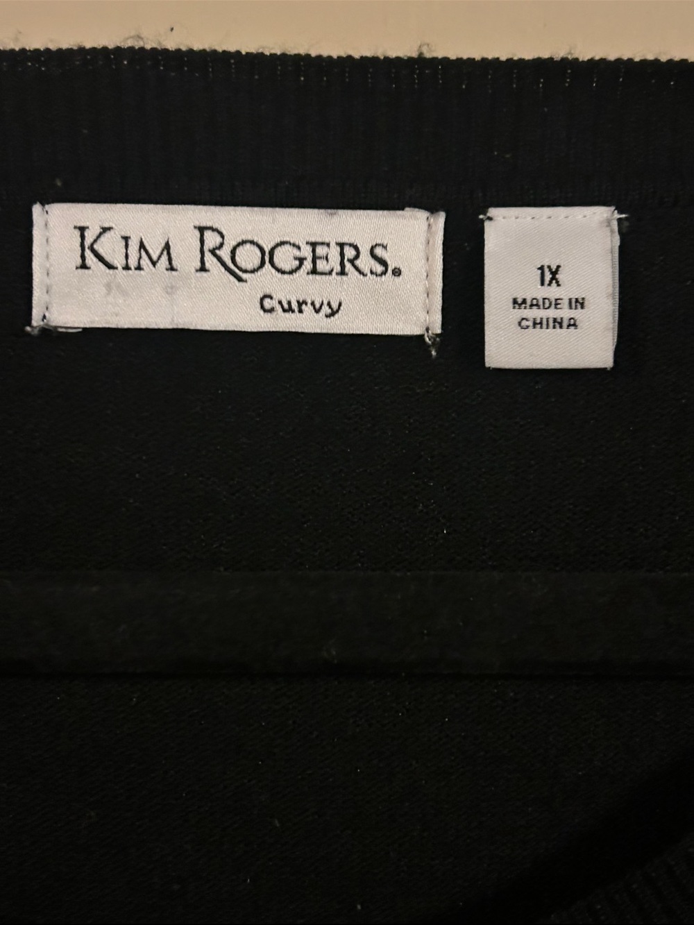 Kim Rogers Black & White Plaid Trim Tunic Top – 1X - Picture 4 of 7